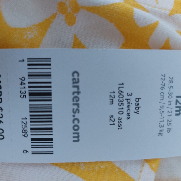 New. Carter's 3-Piece Floral Little Short Set - Picture 8 of 8